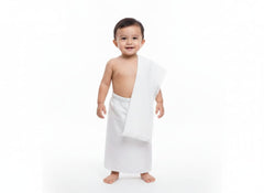 Children Stitched Ihram Plain Towel - Lightweight & Comfortable for Kids
