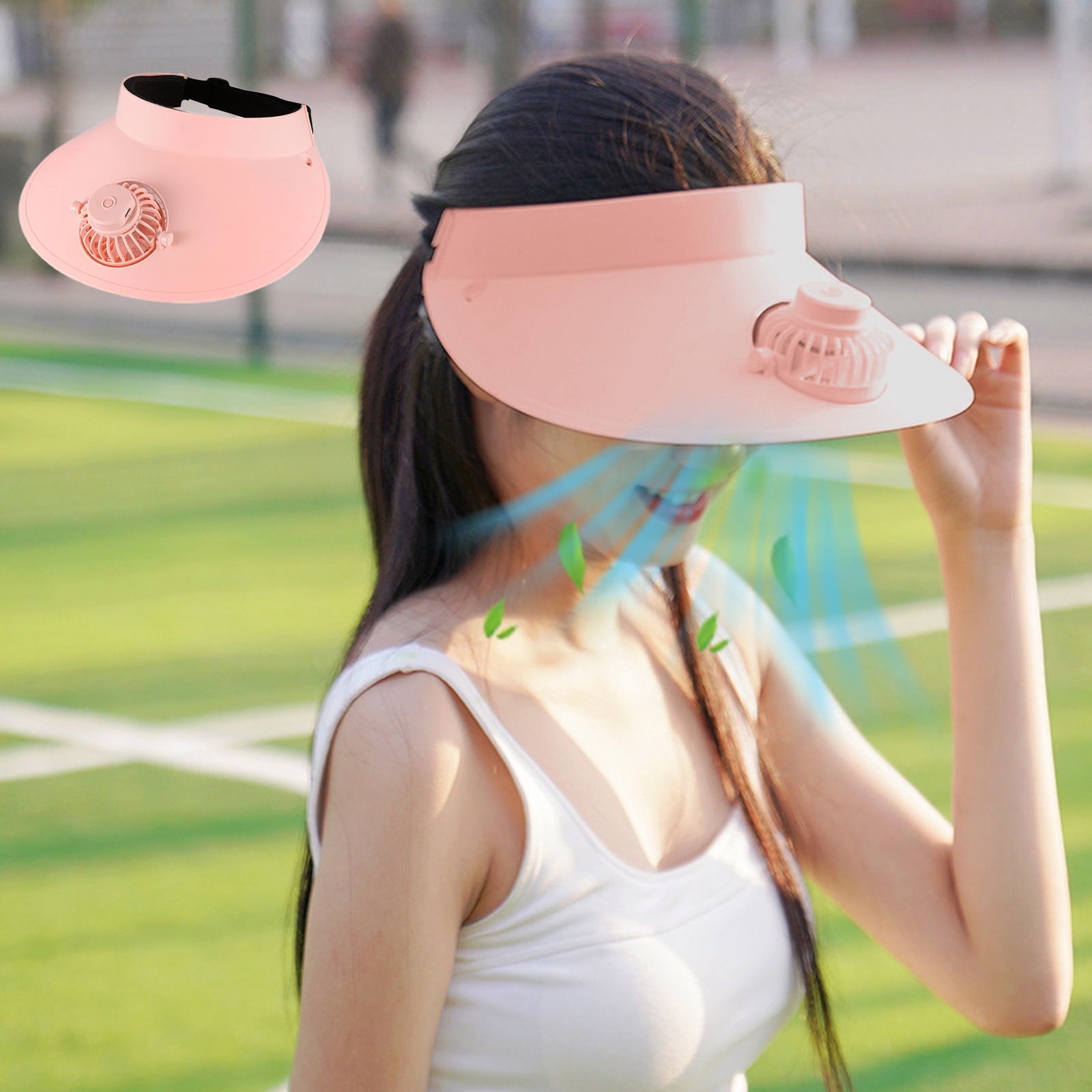 charging fan with hat